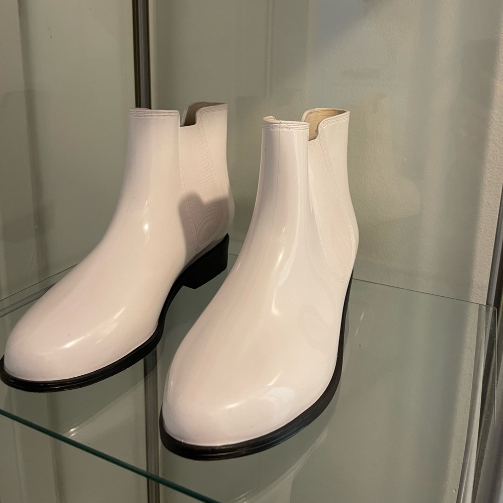 American Apparel White Rubber Boots